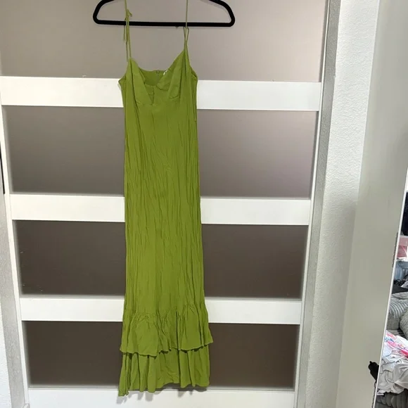 green emerald velvet dress NEW Reformation Green Rosalind Halter Plunge V Cocktail A Line Maxi Dr –  Brie